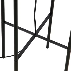 Lampadaire moderne noir avec abat-jour en velours gris - Rich