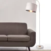 Lampadaire Moderne Stylé Lampe Sur Pied Design E27 Métal Textile 173 Cm Blanc lux.pro