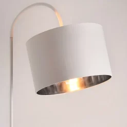 Lampadaire Moderne Stylé Lampe Sur Pied Design E27 Métal Textile 173 Cm Blanc lux.pro