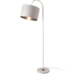 Lampadaire Moderne Stylé Lampe Sur Pied Design E27 Métal Textile 173 Cm Blanc lux.pro