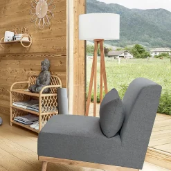 Lampadaire Molu - bois et blanc H140 cm - Atmosphera