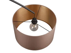 Lampadaire métal abat jour tissu en arc Mansur