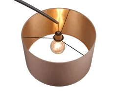 Lampadaire métal abat jour tissu en arc Mansur