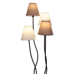 Lampadaire métal noir abat-jour tissu 4 points lumineux - Näve - Boho