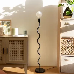 Lampadaire métal noir H.105cm E27 60W IP20, Jumell Wama