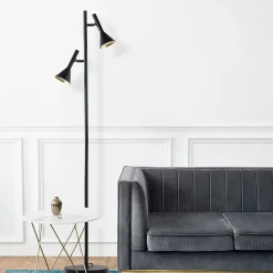Lampadaire métal 2xGU10 Noir IP20