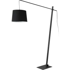 Lampadaire Nesna E27 185 cm noir blanc lux.pro