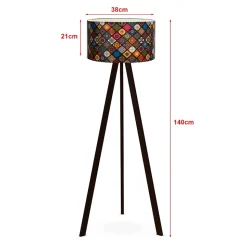 Lampadaire Newport hauteur 140 cm E27 noir multicolore lux.pro