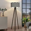 Lampadaire Newport hauteur 140 cm E27 noir blanc lux.pro