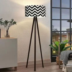 Lampadaire Newport hauteur 140 cm E27 noir blanc lux.pro