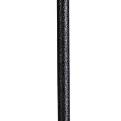 Lampadaire noir avec abat-jour en lin taupe 45 cm réglable - Parte