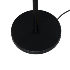 Lampadaire noir avec abat-jour en velours taupe 50 cm - Simplo