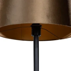 Lampadaire noir avec abat-jour en velours bronze 40 cm - Simplo