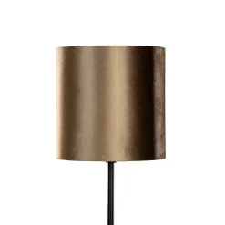 Lampadaire noir avec abat-jour en velours bronze 40 cm - Simplo