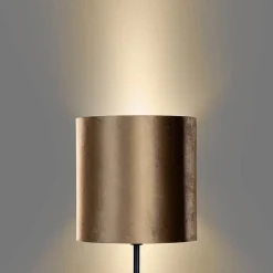 Lampadaire noir avec abat-jour en velours bronze 40 cm - Simplo