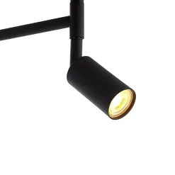 Lampadaire noir avec abat-jour noir et liseuse réglable - Ladas