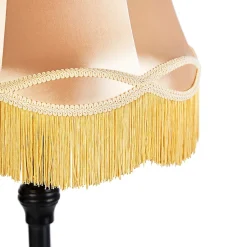 Lampadaire noir avec abat-jour granny doré - Classico