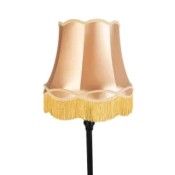 Lampadaire noir avec abat-jour granny doré - Classico