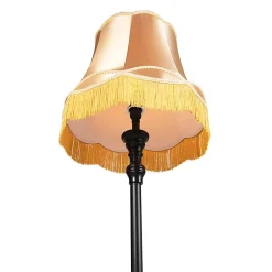 Lampadaire noir avec abat-jour granny doré - Classico