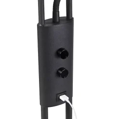 Lampadaire noir avec bras de lecture avec LED et port USB - Sevilla