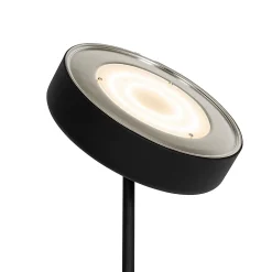 Lampadaire noir avec LED et variateur avec liseuse - Kelso