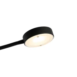 Lampadaire noir avec LED et variateur avec liseuse - Kelso