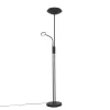 Lampadaire noir avec LED et variateur d'intensité avec liseuse - Fez