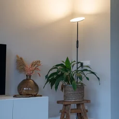 Lampadaire noir avec LED et télécommande - Bumu