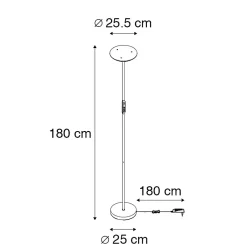 Lampadaire noir avec LED et télécommande - Bumu
