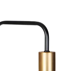 Lampadaire noir avec verre doré et fumé avec PUCC - Zuzanna