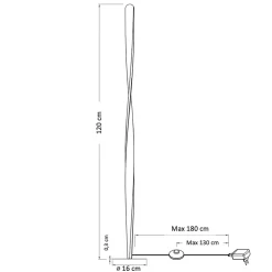 Lampadaire noir dimmable LED torsadé - Mazen