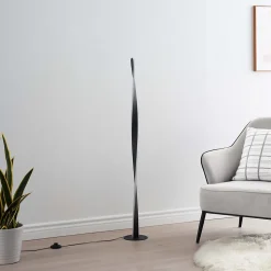 Lampadaire noir dimmable LED torsadé - Mazen