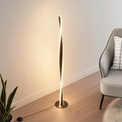 Lampadaire noir dimmable LED torsadé - Mazen