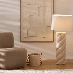 Lampadaire Noly céramique beige H102cm - Atmosphera