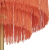 Lampadaire oriental doré avec abat-jour rose à franges - Franxa