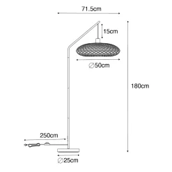 Lampadaire oriental en bambou noir - Ostrava