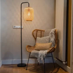 Lampadaire oriental en bambou - Yvonne