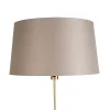 Lampadaire or/laiton avec abat-jour en lin taupe 45 cm - Parte