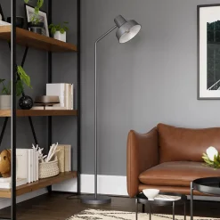 Lampadaire Orous E27 15W H.169,5xP.57cm gris foncé GoodHome