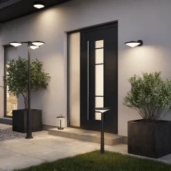 Lampadaire Ortano LED intégrée 3x1100lm 3x20W IP44 GoodHome noir