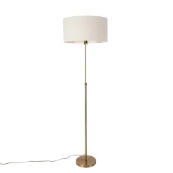 Lampadaire réglable bronze avec abat-jour gris clair 50 cm - Parte