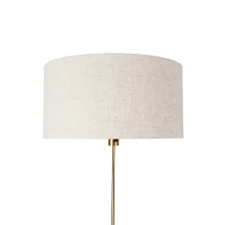 Lampadaire réglable bronze avec abat-jour gris clair 50 cm - Parte