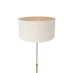 Lampadaire réglable bronze avec abat-jour gris clair 50 cm - Parte