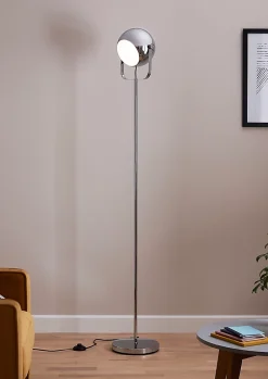 Lampadaire Roccheta GoodHome E27 argent brillant