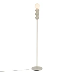 Lampadaire rétro beige avec verre mat - Fedde