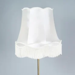 Lampadaire rétro en laiton avec abat-jour Granny crème 45 cm - Kaso