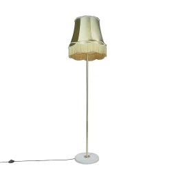 Lampadaire rétro en laiton avec abat-jour Granny vert 45 cm - Kaso