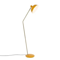 Lampadaire rétro jaune avec bronze - Milou
