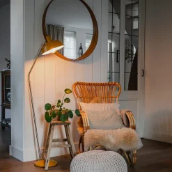 Lampadaire rétro jaune avec bronze - Milou