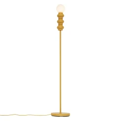 Lampadaire rétro jaune moutarde avec verre mat - Fedde